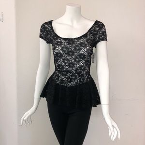 Lace Peplum Top